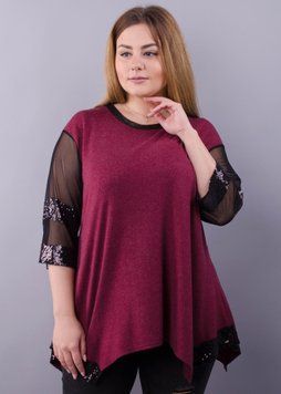 Монна. Ошатна туніка плюс сайз. Бордо. 485138380 фото