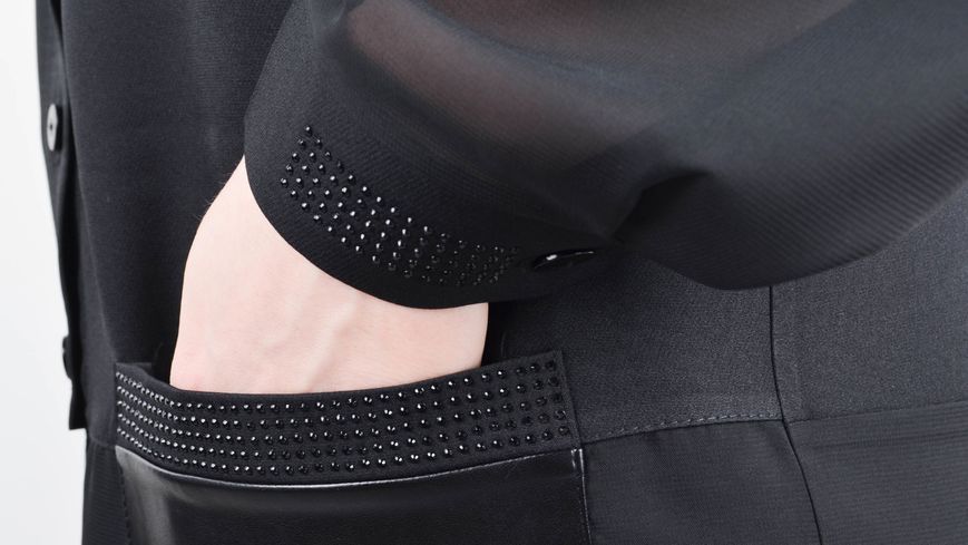 Кітана. Подовжений блузон plus size. Чорний. 485140343 фото
