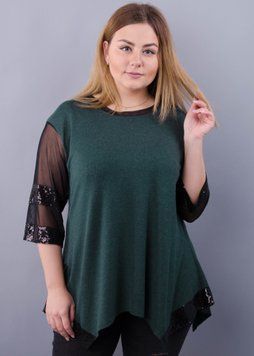 Монна. Ошатна туніка плюс сайз. Смарагд. 485138383 фото