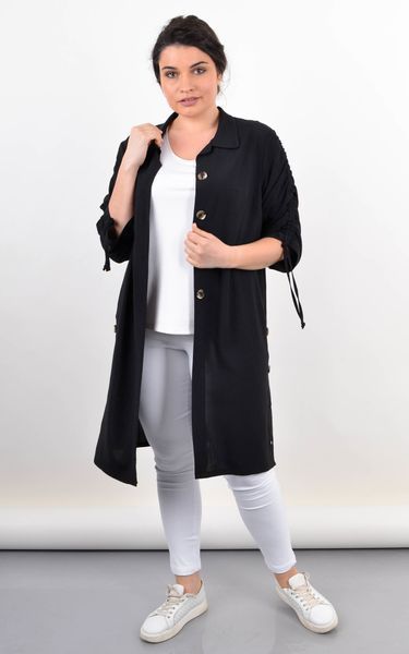 Челсі. Кардиган-сорочка на літо жіночий plus size. Чорний. 485141859 фото