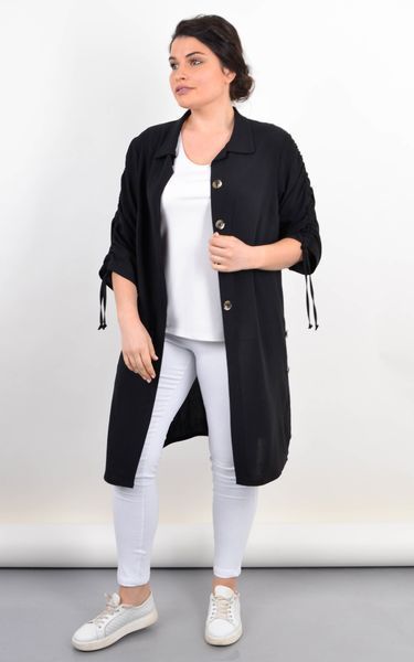 Челсі. Кардиган-сорочка на літо жіночий plus size. Чорний. 485141859 фото