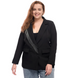 Стеллато. Піджак двобортний для офісу plus size. Чорний. 49527842418 фото 1