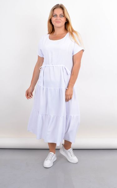 Касіні. Плаття plus size з воланами по низу. Білий. 485142288 фото