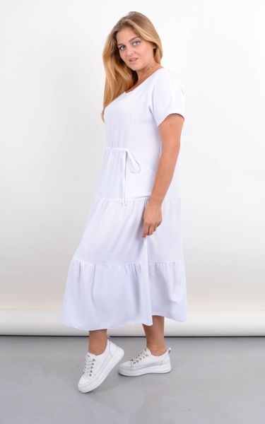 Касіні. Плаття plus size з воланами по низу. Білий. 485142288 фото