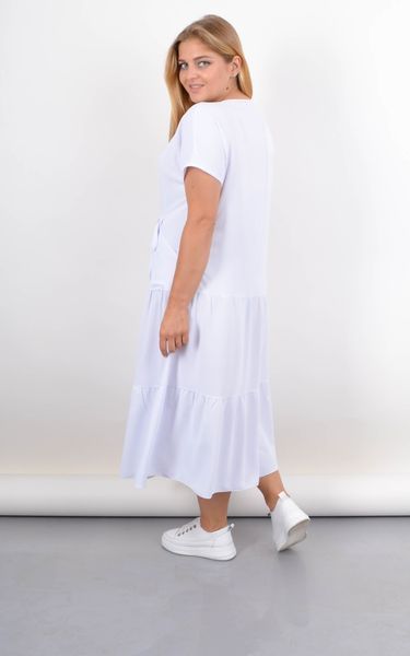 Касіні. Плаття plus size з воланами по низу. Білий. 485142288 фото