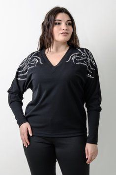 Шанталь. Елегантна кофтинка зі стразами. Чорний 49527842239 фото